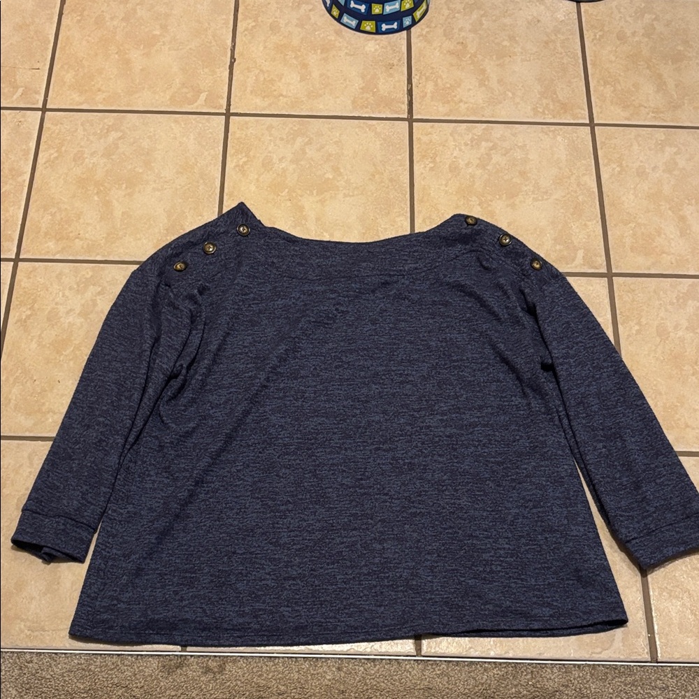 Cable & Gauge Navy Sweater with Button Accents